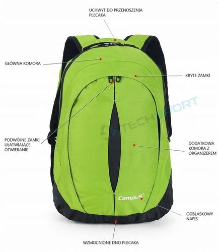 LEKKI WYGODNY PLECAK MIEJSKI CAMPUS KOOL | POJEMNOŚĆ 20L | CZARNY na Arena.pl