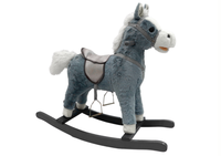 Koń Na Biegunach 74 cm Dźwięki Szary