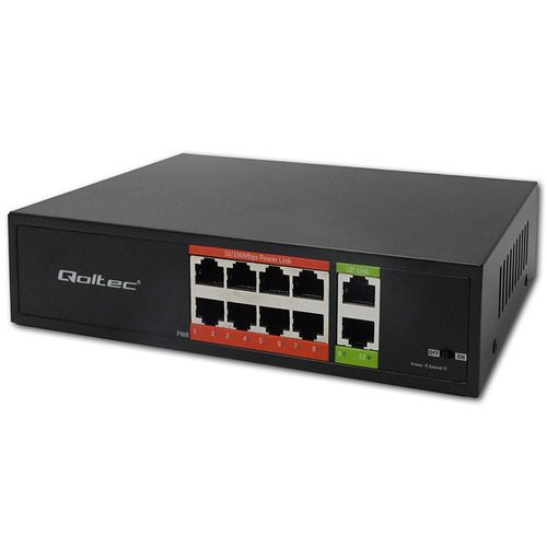Qoltec Switch PoE 8+2 RJ45 Fast Ethernet 120W na Arena.pl