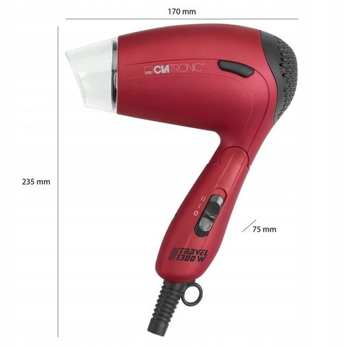 SUSZARKA DO WŁOSÓW MAŁA LEKKA SKŁADANA TURYSTYCZNA PODRÓŻNA 1300W JONIZACJA na Arena.pl