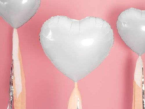 BALON FOLIOWY SERCE BIAŁY NA HEL WALENTYNKI na Arena.pl