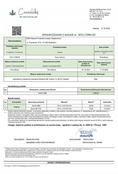 Susz konopny CBD Strawberry Hash 100 g zdjęcie 6