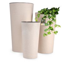 ZESTAW 3 szt DONICZKA DONICA WKŁAD KWIETNIK WYSOKA OGRODOWA BEŻOWA 57cm