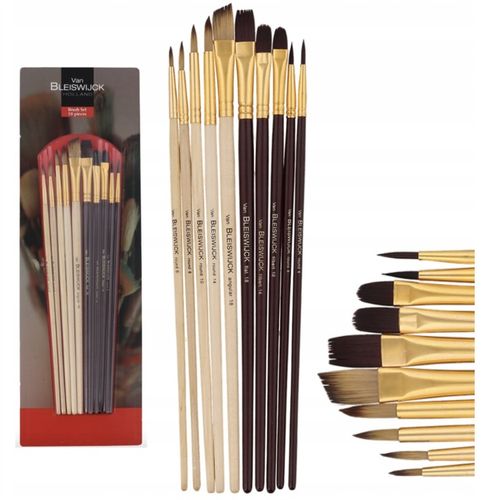 FARBY AKRYLOWE Zestaw Farb Akrylowych 24x12 ml Pędzle Malarskie 10szt na Arena.pl