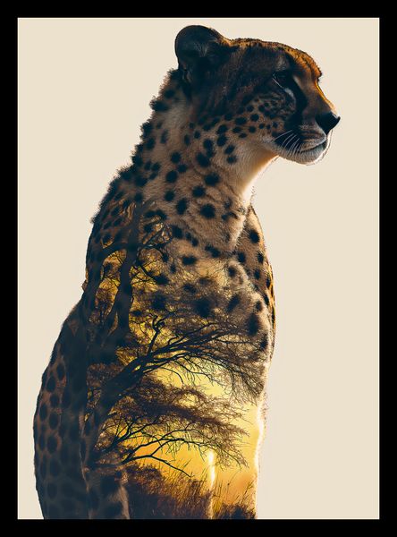 Plakat 20,5x28,4cm Gepard Duch Sawanny zdjęcie 2