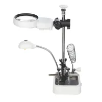 Trzecia ręka zestaw do lutowania uchwyt dwie lupy lampka oświetlająca