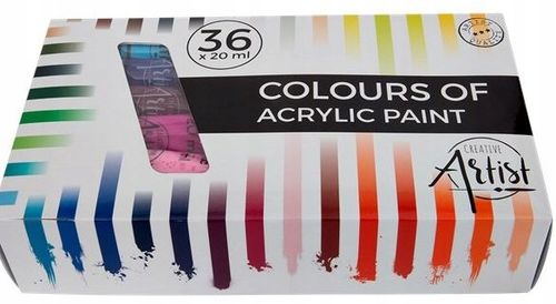 FARBY AKRYLOWE DUŻY ZESTAW FARB AKRYLOWYCH 36x20ml FARBA AKRYLOWA W TUBKACH na Arena.pl