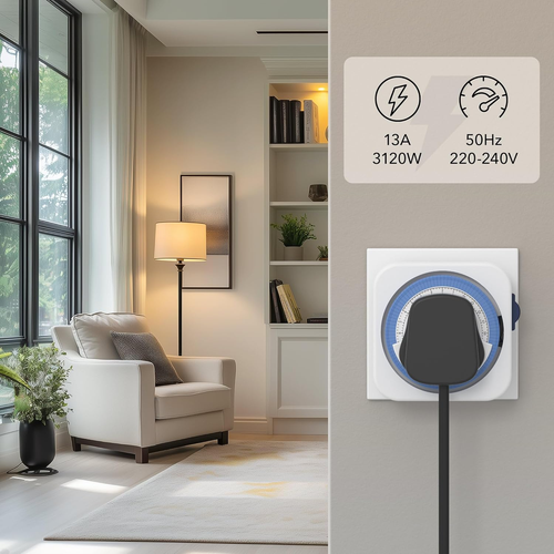 Programator Czasowy Gniazdko 3szt HBN Mechanical Timer Socket 24h 13A na Arena.pl