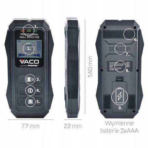 WYKRYWACZ PRZEWODÓW Detektor napięcia METALI Drewna PROFILI Rur KABLI na Arena.pl