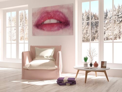 51601 Obraz na płótnie USTA RÓŻOWY KOBIETA na Arena.pl