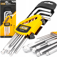 ZESTAW KLUCZE IMBUSOWE WKRĘTAKI JCB IMBUS CRV Z KULKĄ 10el 1,27-10mm