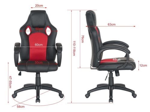 Ergonomiczne krzesło biurowe, czerwono-czarne na Arena.pl