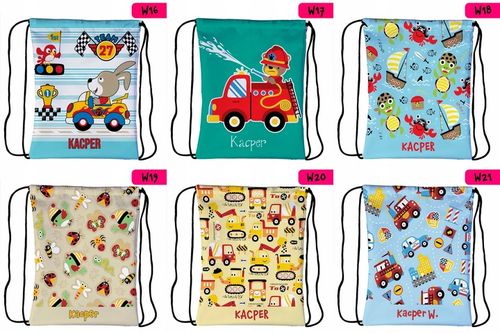 Worek plecak dla dzieci do przedszkola szkoły PERSONALIZOWANY różne wzory na Arena.pl