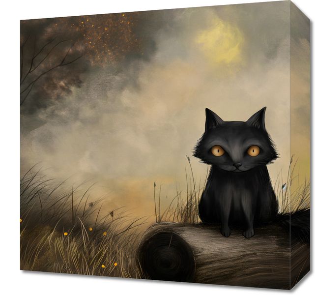 Obraz 40x40cm Czarny Kot zdjęcie 1
