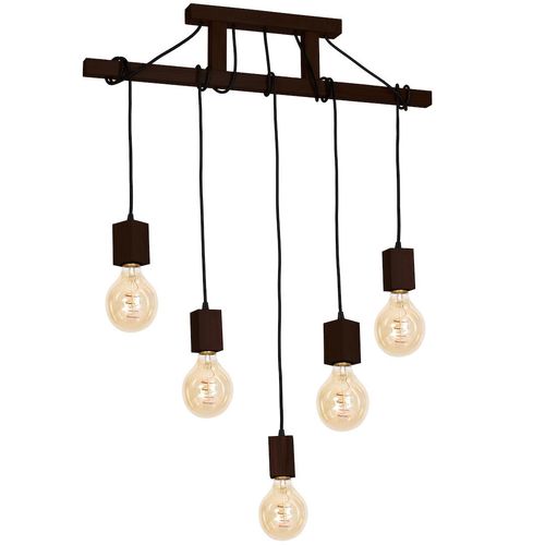 Lampa Wisząca JACK 5xE27 Orzech na Arena.pl