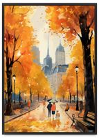 Plakat ilustracja nowy jork jesień 61x91 cm w czarnej ramie
