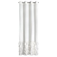 Elegancka zasłona na przelotkach CARLI welwetowa z falbanami 140X250 biała