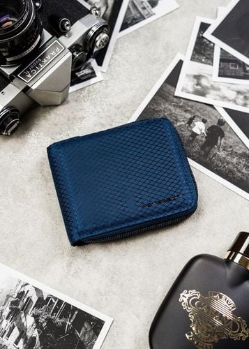 Portfel męski elegancki mały slim wallet Peterson na suwak na karty RFID na Arena.pl