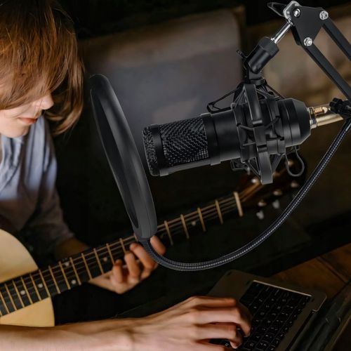 MIKROFON STUDYJNY USB JACK POJEMNOŚCIOWY GAMINGOWY ZESTAW POP FILTR STATYW na Arena.pl