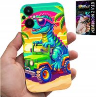 ETUI DO OPPO RENO8 LITE 5G - DINOZAUR W CIĘŻARÓWCE WZORY DLA DZIECI