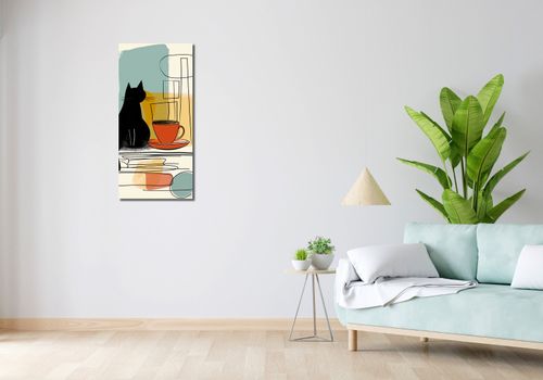 Obraz 40x90cm Kot i Kawa na Arena.pl