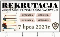 BANER REKLAMOWY 130x80cm RÓŻNE WZORY oczkowany RKRUTACJA DO SZKOŁY