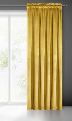 Zasłona gotowa na taśmie MELANIE 140x270 Eurofirany musztardowa na Arena.pl