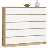 Komoda do sypialni, STILO, 10 szuflad, 140x40x121 cm,  | TYLETEGOTU