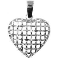 SREBRNY WISIOREK AŻUROWE SERDUSZKO WZÓR W KRATĘ SREBRO PRÓBY 925