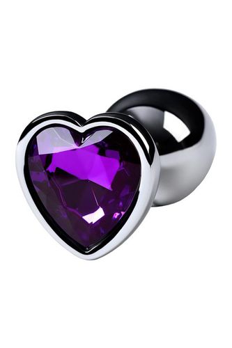 Silver Anal Plug With Purple Gem Heart-Shaped na Arena.pl