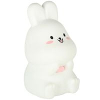 LAMPKA NOCNA DLA DZIECI SILIKONOWA LED BIAŁA Z RÓŻEM KRÓLICZEK