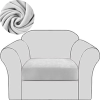 POKROWIEC NA SOFĘ SIEDZISKO OPARCIE WELUR SZARY