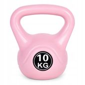 KETTLEBELL KETTLE 10 KG DO ĆWICZEŃ HANTLA KULA FITNESS RÓŻOWY