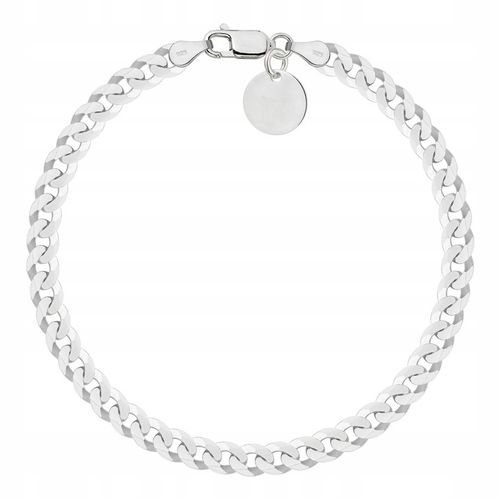 SREBRNA PEŁNA BRANSOLETKA MĘSKA PANCERKA SOLIDNA PR. 925 + GRAWER GRATIS na Arena.pl