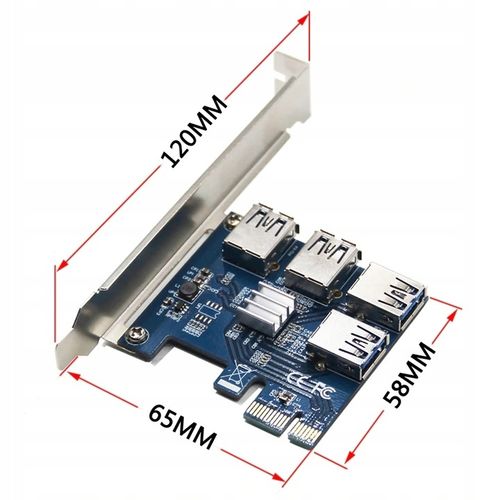 Adapter PCI-E USB Riser SPLITTER + 4x RISER 010s na Arena.pl