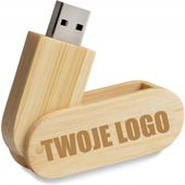 GRAWER PENDRIVE bambusowy Z TWOIM LOGO FIRMY Pamięć USB 16 GB