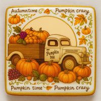 CIASTKO LUKROWANE BIG HARVEST ROZ.L KWADRAT JESIEŃ RĘCZNIE ROBIONE