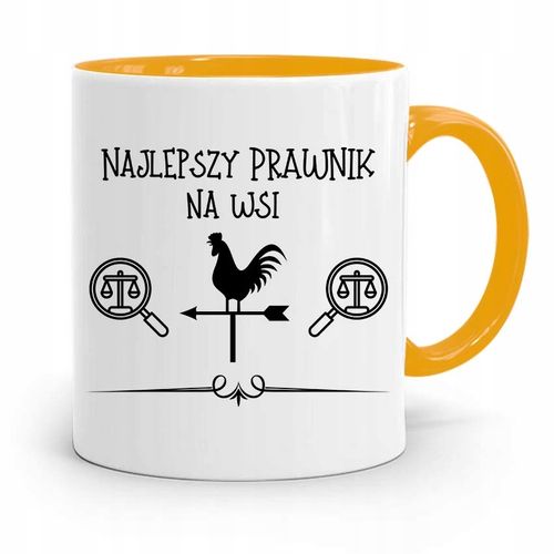 Kubek Żółty Dla Prawnika Najlepszy Prawnik Na Wsi Z Nadrukiem Ze Zdjęciem na Arena.pl
