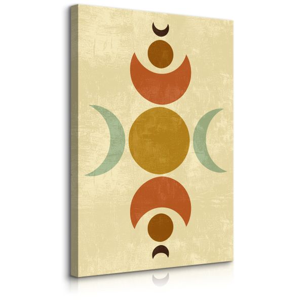 Obraz Na Płótnie Do Sypialni Księżyce Azteckie Wzory Styl Boho 20cm x 30cm zdjęcie 1