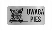 GRAWER Tabliczka laminat 20x10 cm UWAGA PIES Australian Cattle Dog