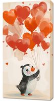 Obraz 50x100cm Pingwinek z Balonami