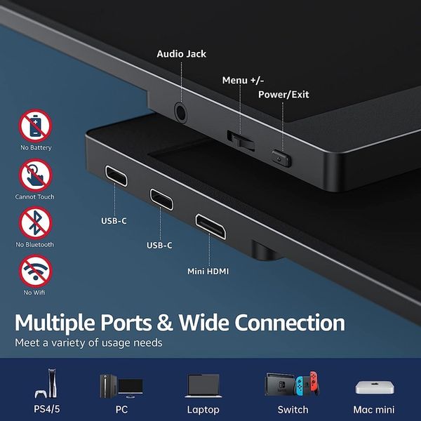 Monitor Cocopar Y156FH7S 15,6 " 1920 1080 USB C mini hdmi FHD HDR Xbox PS4 zdjęcie 2