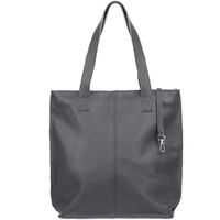 VERA PELLE torebka damska skórzana shopper z długimi rączkami V523 c.szara