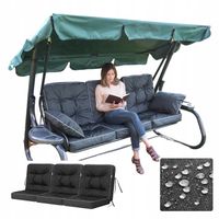 Poduszka na Huśtawkę Ławkę Ogrodową Zestaw 3 szt. Wodoodporna Anty UV 150cm