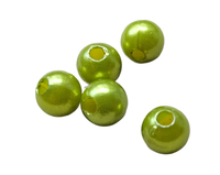 PEREŁKI "P" PLASTIK PISTACJA 6MM 100SZT