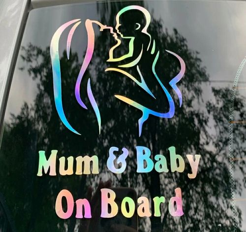 Naklejka Mum & Baby on Board Ostrzeżenie Znak Informacja dla Kierowców Hit na Arena.pl