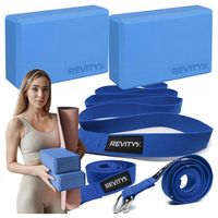 KLOCKI PASEK KOSTKA DO JOGI KOMPLETNY ZESTAW DO ROZCIĄGANIA PREMIUM