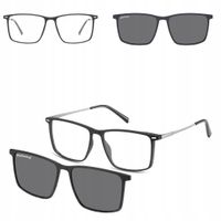 2w1 Okulary Korekcyjne Zerówki z NAKŁADKĄ PRZECIWSŁONECZNĄ z Polaryzacją