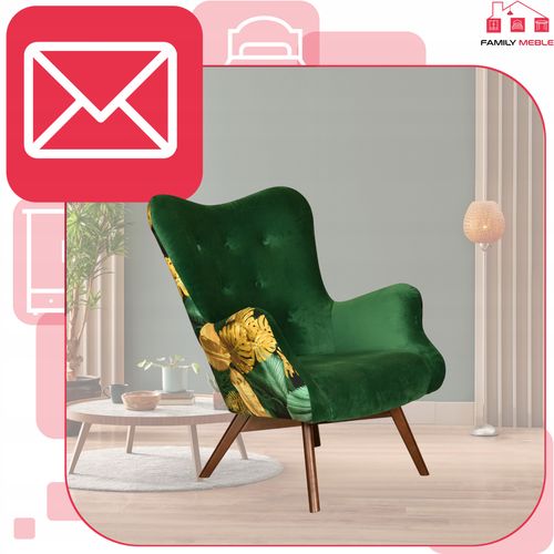 Fotel skandynawski uszak Luna Print Duo Family meble do biblioteki czytelni na Arena.pl