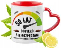 50 Urodziny Czerwony Z Uszkiem W Kształcie Serca Na Prezent